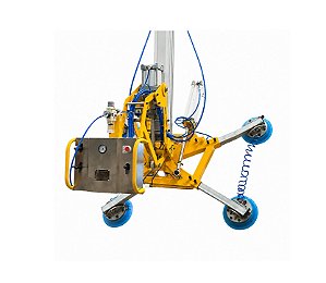 Ventosa pneumática para movimentação de chapas de vidro – 350 kg – 4 ventosas – rotação 0° a 90° ( opcional inclinação 0° a 90°)
