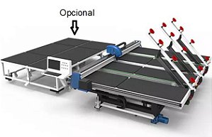 Mesa de corte vidro automática CNC China Glass 3600 mm ( 3 em 1 ) carregamento + corte + destaque.