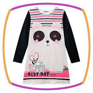 Vestido infantil em flytech PANDA