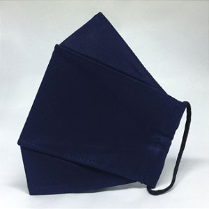 KIT de 10 Máscaras 3D Azul Marinho - Tripla Camada