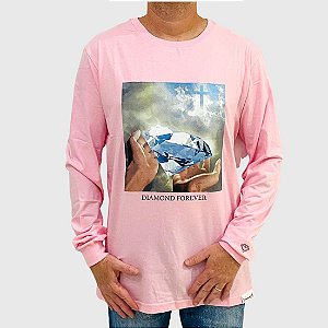 Camiseta Diamond Manga Longa Forever Rosa