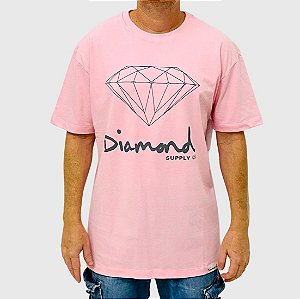 Camiseta Diamond Og Sign Rosa Masculina