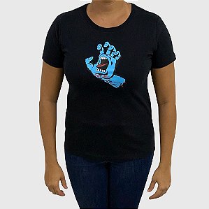 Camiseta Santa Cruz Feminina Screaming Hand Dront SS Preto
