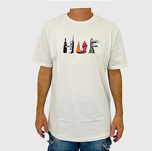 Camiseta HUF Manga Curta Objectified  Branco 
