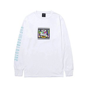 Camiseta Huf Manga Longa Test Screen Branco