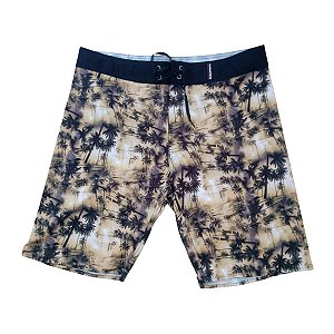 Bermuda Radical Wave Surf Coqueiro Preto/Amarelo