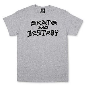Camiseta Thrasher Magazine Skate and Destroy Grey  Importada M