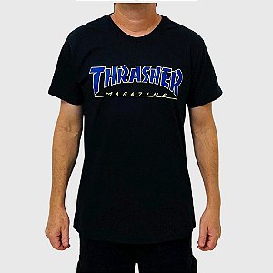 Camiseta Thrasher Outlined Preto Masculina  