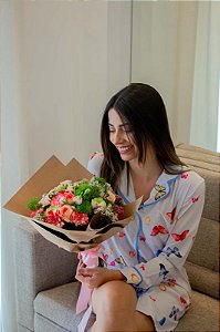 Pijama Chemise Sedinha Borboletas