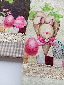 Kit Pano de Prato Tema Páscoa - Modelo 3