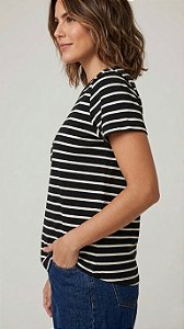 Blusa Feminina Listra Preta Viscolycra