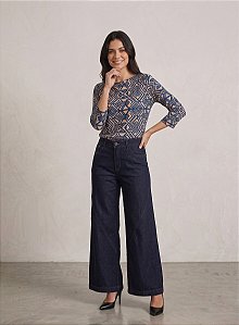 Blusa Feminina Estampada Manga 7/8 Liganete