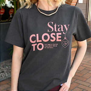 Blusa Feminina Algodão Chumbo Com Estampa Stay
