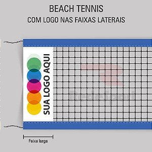 Rede de BEACH TENNIS Personalizada com Logo nas LATERAIS - 1,00 x 8,00 metros
