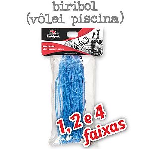Rede para Vôlei Piscina Azul Biribol - 5,00m (1, 2 e 4 Faixas)