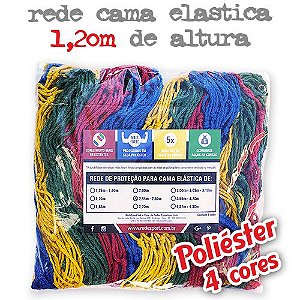 Rede de Proteção Colorida Lateral para Cama Elástica 1,20m de altura - (Poliéster 4 cores)