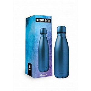 GARRAFA TERMICA METAL AZUL METALICO 350ML BRASFOOT