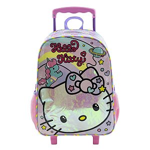 MOCHILA ESCOLAR HELLO KITTY RAINBOW G COM RODA XERYUS 8810