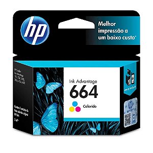 Cartucho de Tinta HP Ink Advantage 664, Colorido - F6V28AB