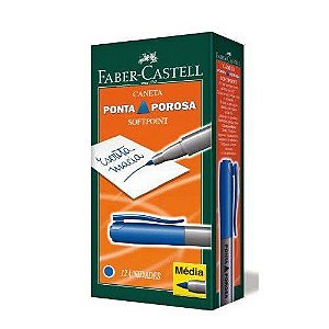 Caneta Com Ponta Porosa Soft Point 1.0mm Azul Faber-castell