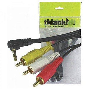 Cabo P1 Stereo 4C X 3 Rca 90 Graus 1.8 Metros Ouro - Tblack