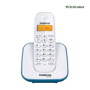 Telefone Sem Fio Intelbras Id Chamada Bina Display Luminoso Ts 3110 Branco E Azul