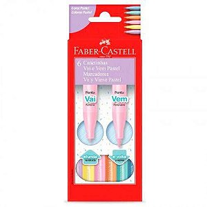 CANETINHA 06 CORES VAI E VEM PASTEL (FABER CASTELL)