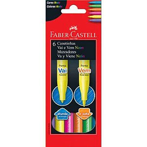 CANETINHA 06 CORES VAI E VEM NEON (FABER CASTELL)