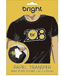 PAPEL TRANSFER P/TECIDO ESCURO A4 5F BRIGHT 0020