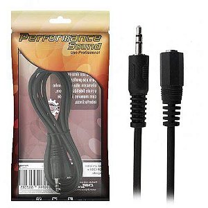 CABO P2 X 1 P2 FEMEA EXTENSOR 1,8M PRETO STEREO CHIP 0180155