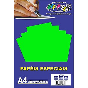 PAPEL A4 NEON VERDE 180G (UNITARIO)(OFF PAPER)