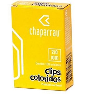 CLIPS COLORIDO 2/0 CX.100UN CHAPARRAU
