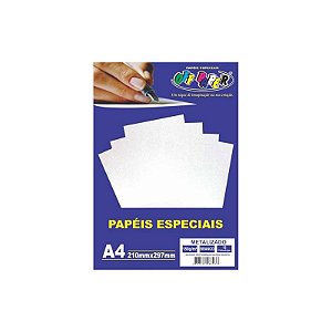 PAPEL METALIZADO BRANCO A4 150G 15FLS