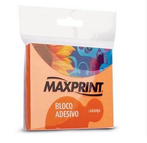 BLOCO ADESIVO NEON LARANJA 76X76 1BL 150F MAXPRINT 743359