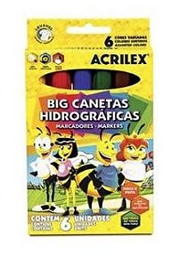 CANETINHA 06 CORES BIG ABELHINHAS ACRILEX