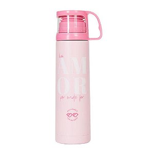 SQUEEZE TERMICA COM CANECA COR DE ROSA 475ML UATT