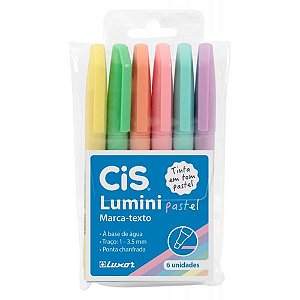 ESTOJO MARCA TEXTO LUMINI PASTEL C/6 CIS 56.9800