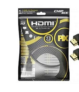 CABO HDMI MACHO X MACHO  1 M 2.0 3D 4K PIX CHIP 018-2221