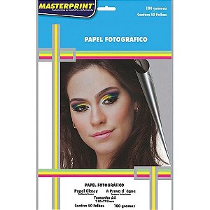 PAPEL FOTOGRAFICO GLOSSY A4 180G 50F PCT MASTERPRINT