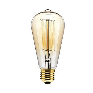 LAMPADA DE FILAMENTO CARBONO ST64 40W 127V E27 48LCARST6401