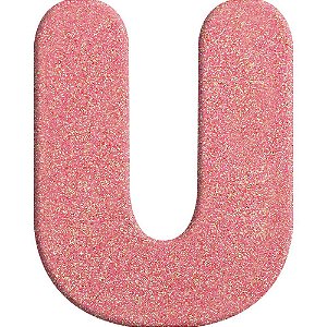 LETRA DE EVA GLITTER U 12CM ROSA NEON GATE 72 620