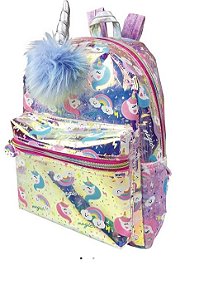 MOCHILA ESCOLAR P UNICORNIO C/ POMPOM (KIT)635255