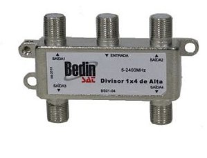 DIVISOR ANTENA TV 1:4 5-2400MHZ ALTA UN BEDIN BS01-04