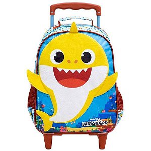 MOCHILA ESCOLAR BABY SHARK PLUSH P C/ RODA (XERYUS) 9041