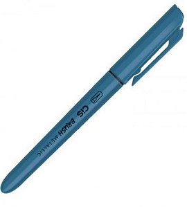 CANETA BRUSH AZUL METALICO CIS