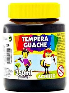 TINTA GUACHE 250ML PRETO ACRILEX 520