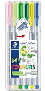 KIT DE CANETAS FINE LINER 0.3MM C/ 06 CORES BOTANICAL M STAEDTLER