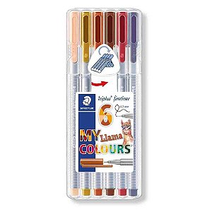 KIT DE CANETAS FINE LINER 0.3MM C/ 06 CORES LHAMA STAEDTLER