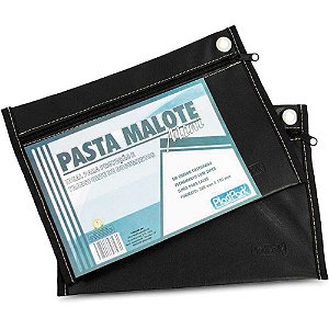 PASTA MALOTE 28X19CM ZIPER PRETO 2UN PLASTPARK 2426