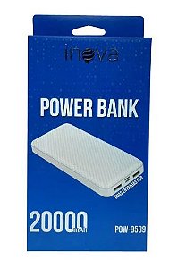 CARREGADOR PORTATIL 20,000MAH INOVA BRANCO POW-8539